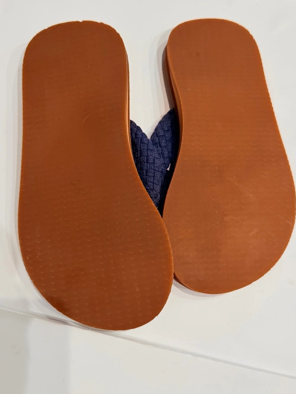 Vineyard Vines Kids Navy Braided Strap Flip Flops